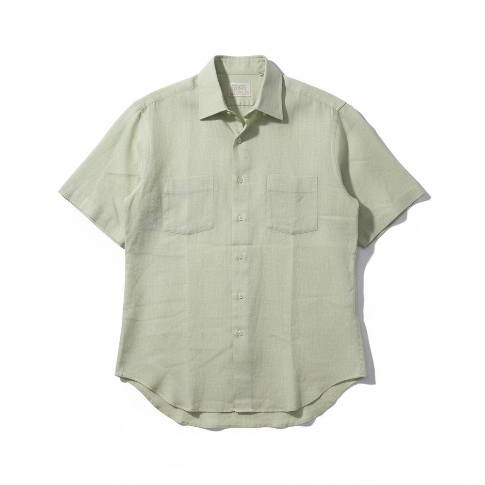 Arrow Surrey Collection Vintage Short Sleeve Button Down, Men's Sage Green Shirt